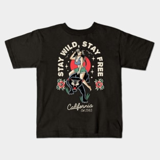 Girl Panther Tattoo vintage Kids T-Shirt